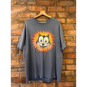 Vintage Felix the Cat Tee Jays Sof Tee Distressed Graphic T-Shirt XL Blue USA